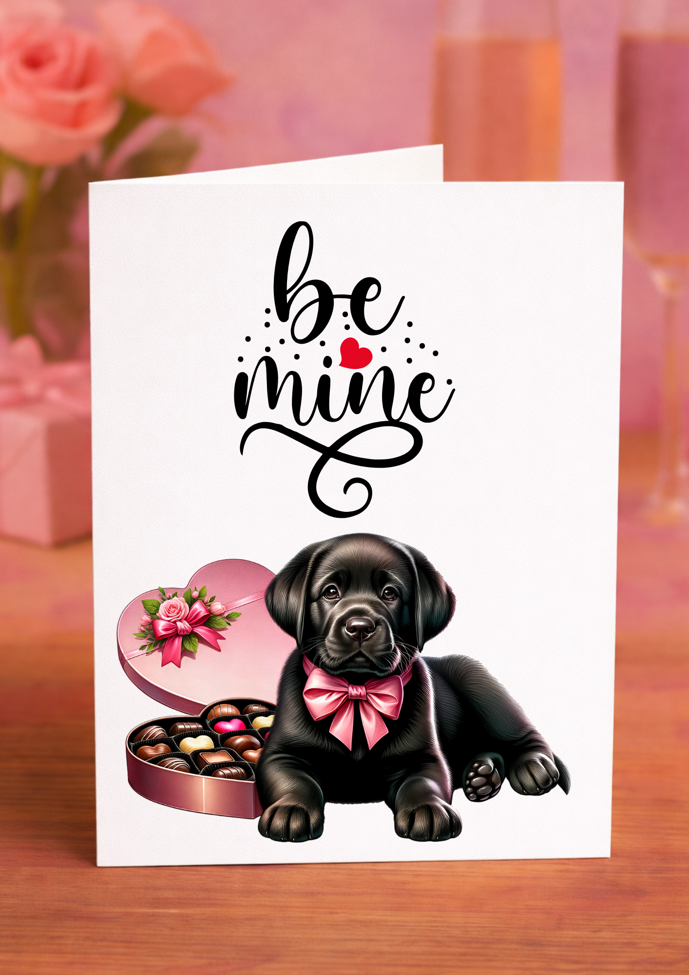 💕 Be Mine Valentine’s Day Card – Cute Puppy Love Card