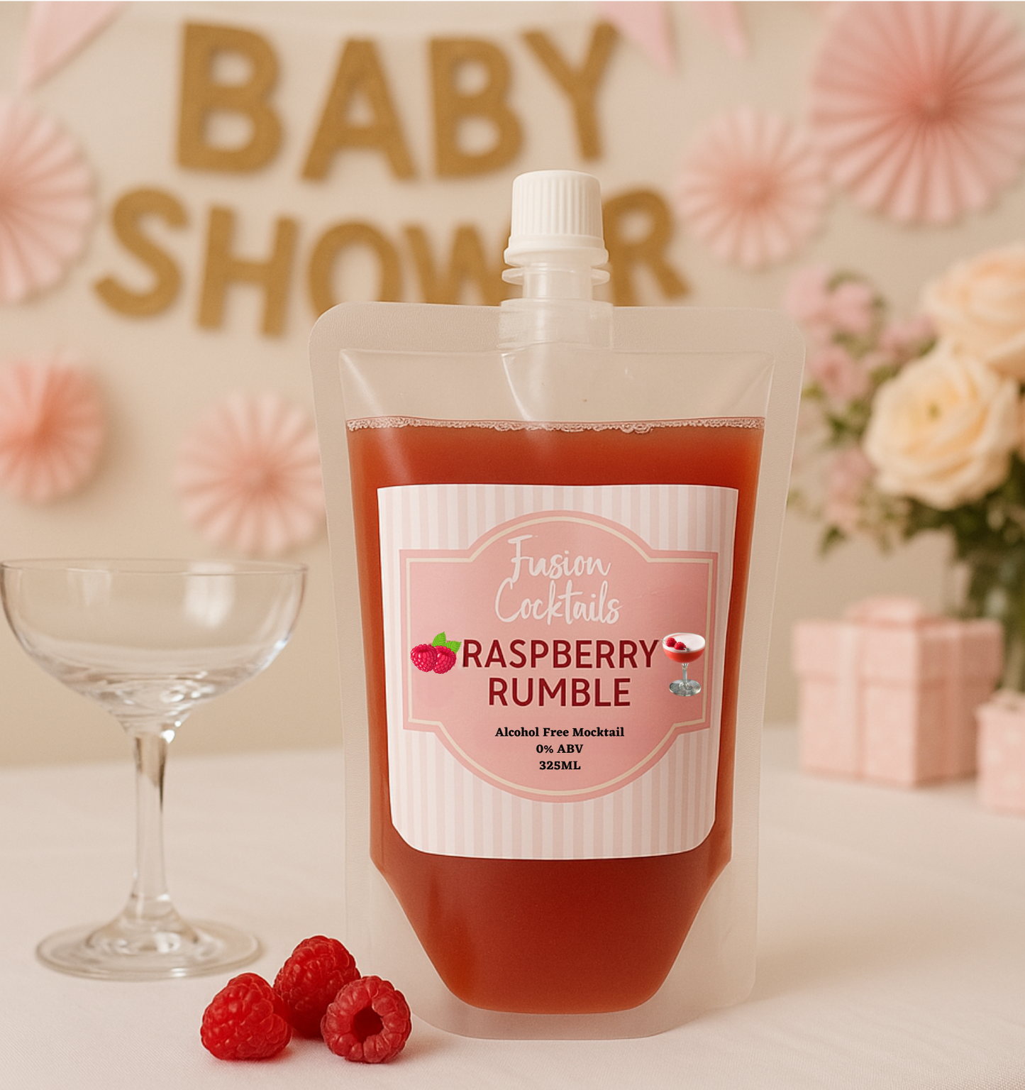 Raspberry Rumble Alcohol Free Mocktail Pouch