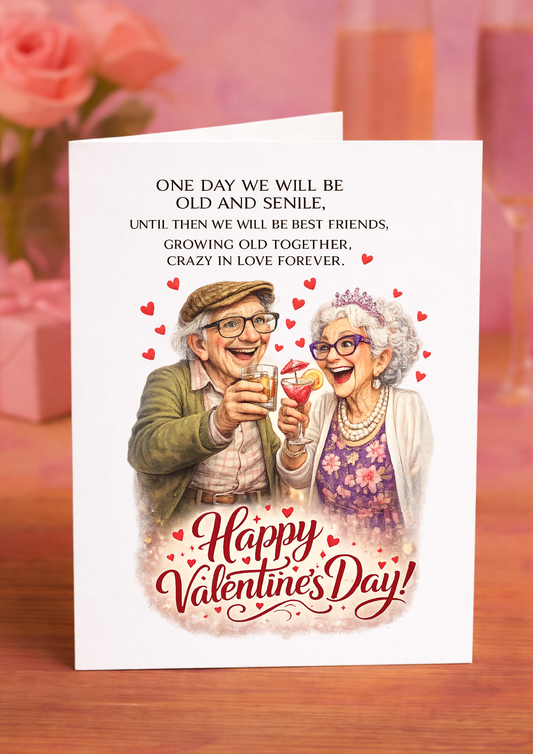 ❤️ Funny Valentine’s Day Card – Growing Old Together Couples Card