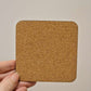 Cork backing on handmade 9x9cm sublimation coaster – summer rum gift idea