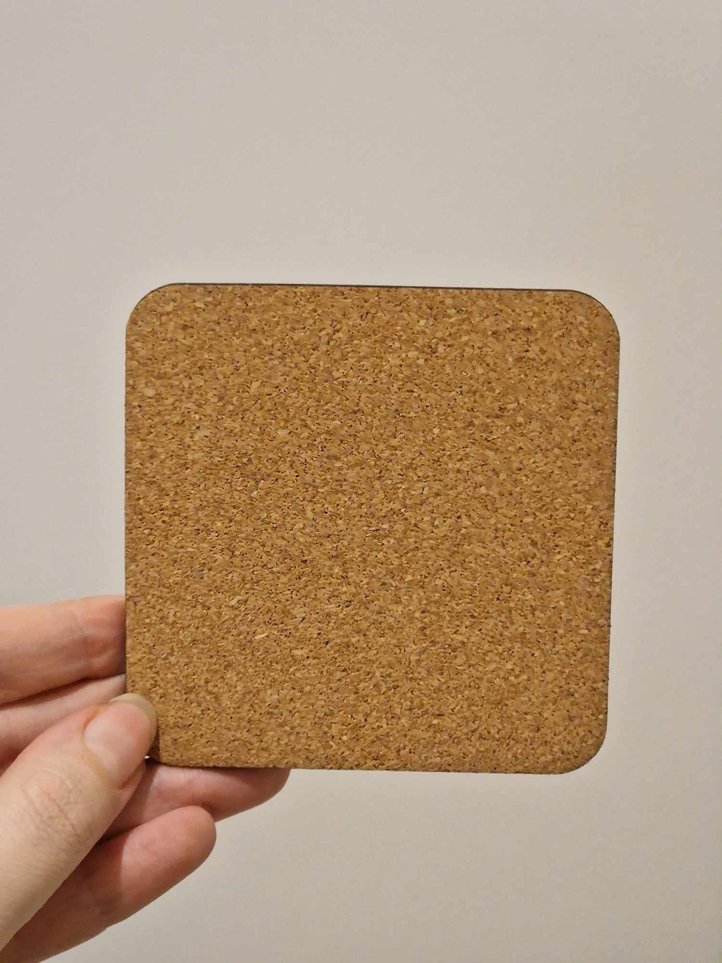 Cork backing on handmade 9x9cm sublimation coaster – summer rum gift idea