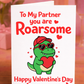 ❤️ Roarsome Valentine’s Day Card – Cute Dinosaur Partner Card
