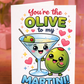 💚 You’re the Olive to My Martini Valentine’s Day Card – Funny Cocktail Love Card