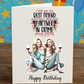 Funny Best Friend Birthday Card – “Partner in Crime” Quote | A5 Greeting Card with Pink Envelope
