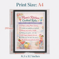 Mum’s Kitchen Rules – A4 Print (Framed or Unframed)