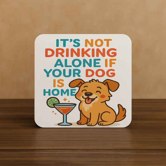 Not Drinking Alone If Your Dog Is Home – Funny Dog Lover Coaster