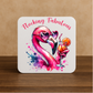Flocking Fabulous Flamingo Coaster – Funny Pink Bird & Cocktail Design