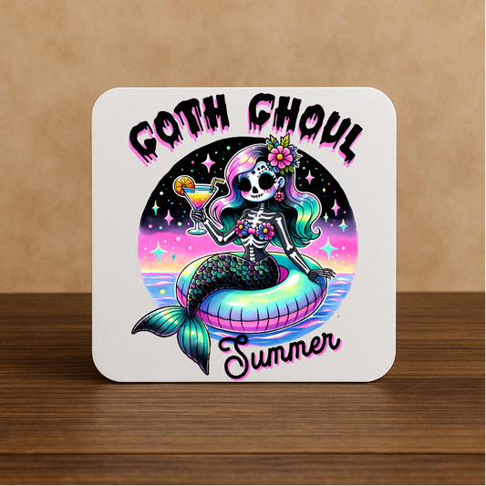 Goth Ghoul Summer Coaster – Spooky Mermaid with Cocktail Design