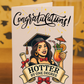 Funny Graduation Card – “Hotter by One Degree” | A5 Greeting Card with Pink Envelope