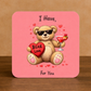 ❤️ Valentine’s Bear Love Coaster – Cute Cocktail Valentine Gift