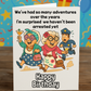 Funny Birthday Card for Friend – “Adventures Over the Years” | A5 Greeting Card with Pink Envelope