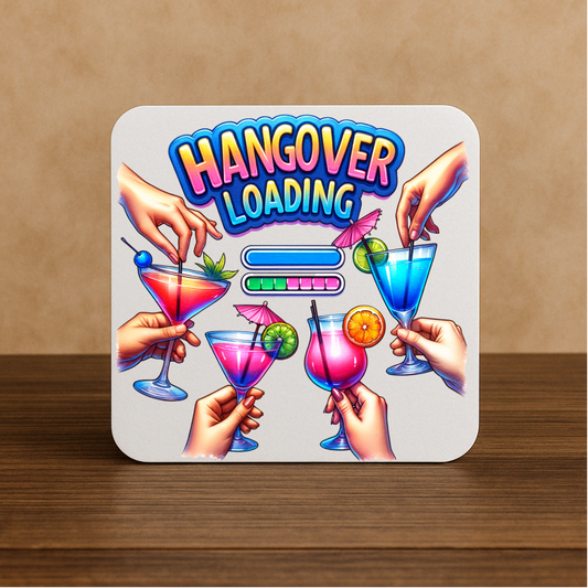 Hangover Loading Coaster – Colourful Cocktail Party Design